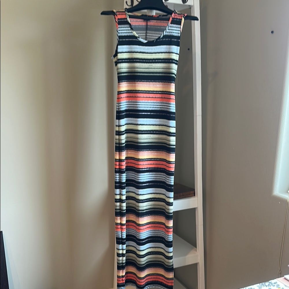 bebe Multicolor Striped Maxi Dress